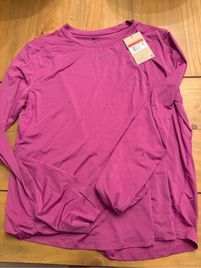 Nike Long Sleeve Dri-FIT Top - Magenta Pink